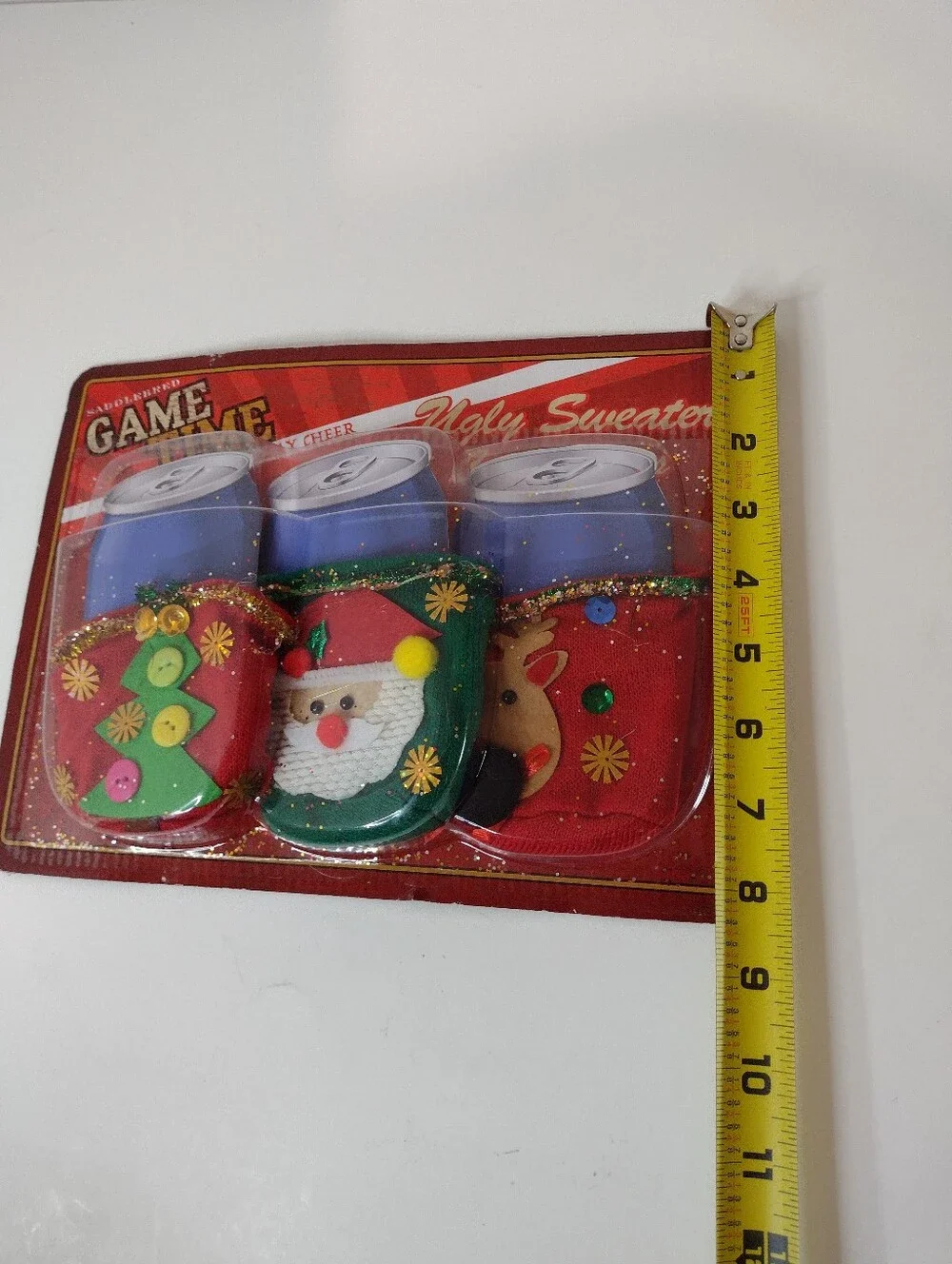 Game Time Red Green Blue Ugly Sweater Can Covers Holiday Set